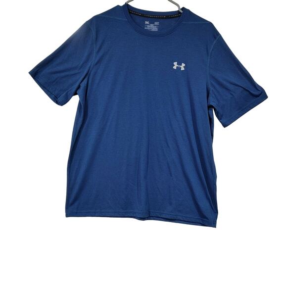 Under Armour Mens Threadborne Loose Royal Blue Short Sleeve T-Shirt Size Medium - Picture 1 of 3